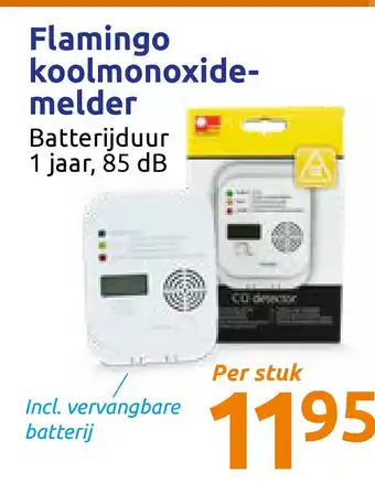 Action Flamingo koolmonoxide- melder Batterijduur 1 jaar, 85 dB aanbieding