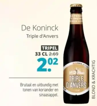 Mitra De Koninck Triple d'Anvers 33 cl aanbieding