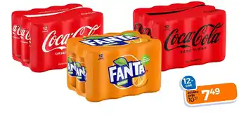 Trekpleister Coca cola en fanta blikjes 12 x 330 ml aanbieding