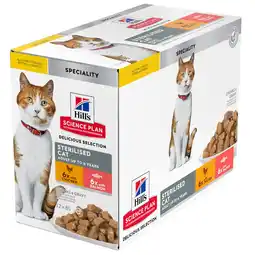 Pets Place Hill's Feline Maaltijdzakjes Adult Sterilised - Kattenvoer - Kip Zalm 12x85 g aanbieding