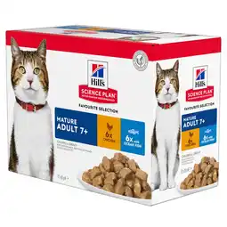 Pets Place Hill's Feline Maaltijdzakjes Senior Multipack - Kattenvoer - Kip 12x85 g aanbieding
