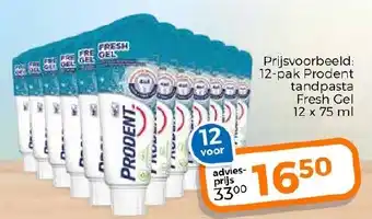 Trekpleister Prodent tandpasta fresh gel 12 x 75 ml aanbieding