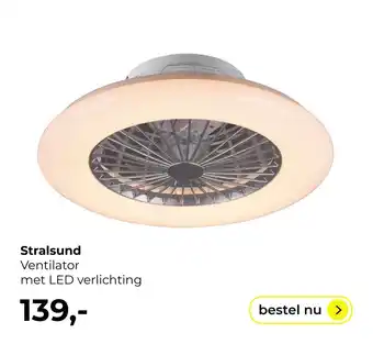 Lampidee Stralsund - ventilator titaan/wit led 3000-6000k 3000lm aanbieding