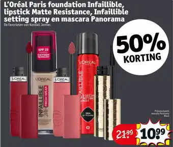 Kruidvat L oreal paris foundation infaillible lipstick matte resistance infaillible setting spray en mascara panorama aanbieding