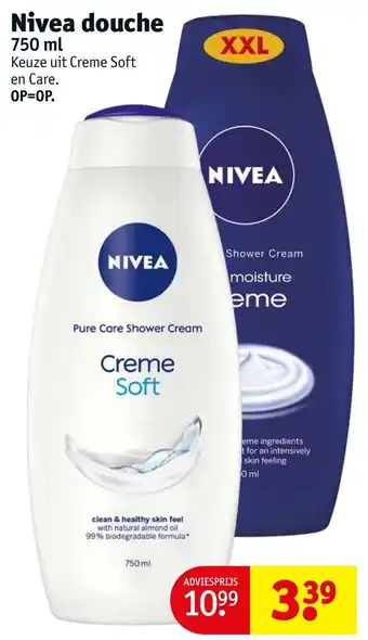 Kruidvat Nivea douche 750 ml aanbieding