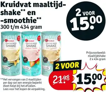 Kruidvat Maalt shake en smoothie 300 t/m 434 gram aanbieding