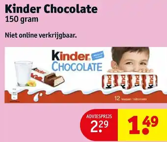 Kruidvat Kinder Chocolate 150 gram aanbieding