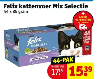 Kruidvat Felix kattenvoer Mix Selectie 44 x 85 gram aanbieding