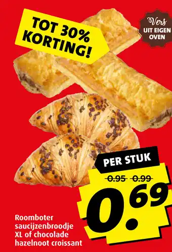 Boni Roomboter saucijzenbroodje XL of chocolade aanbieding