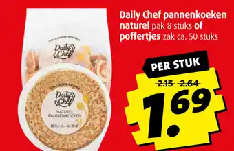 Boni Daily Chef pannenkoeken naturel pak 8 stuks of poffertjes zak ca. 50 stuks aanbieding