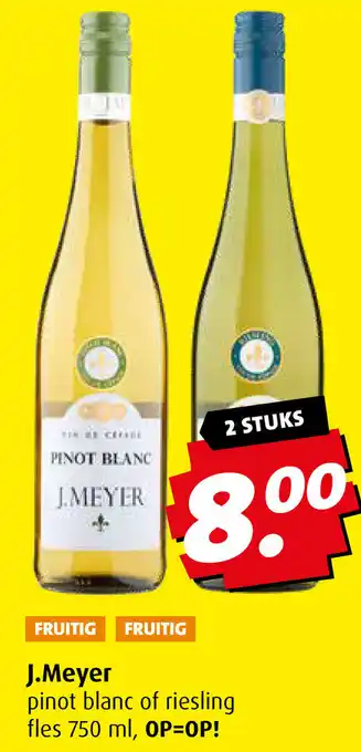 Boni J.Meyer pinot blanc of riesling fles 750 ml aanbieding