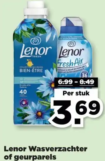 PLUS Lenor Wasverzachter of geurparels aanbieding