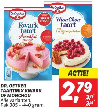 Dekamarkt DR. OETKER TAARTMIX KWARK OF MONCHOU aanbieding