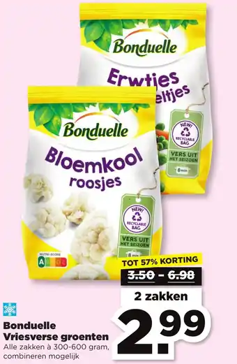 PLUS Bonduelle vriesverse groenten 300 - 600 gram aanbieding