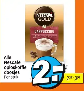 Albert Heijn Nescafé oploskoffie doosjes aanbieding