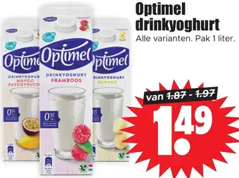 Dirk Optimel drinkyoghurt 1 liter aanbieding