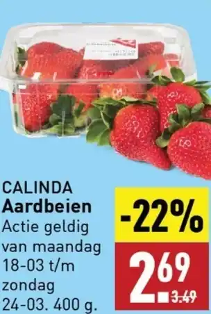 ALDI CALINDA Aardbeien aanbieding