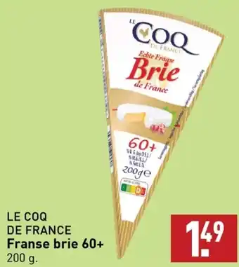 ALDI LE COQ DE FRANCE Franse brie 60+ 200 g. aanbieding