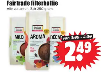 Dirk Fairtrade filterkoffie zak 250 gram aanbieding