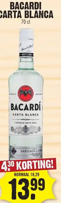 Dirk BACARDI CARTA BLANCA 70 cl aanbieding