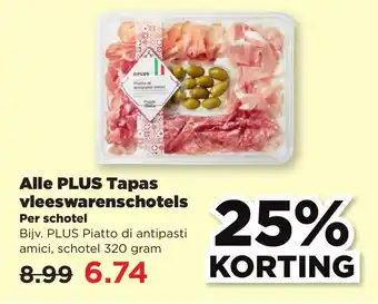 PLUS Alle Plus Tapas vleeswarenschotels aanbieding