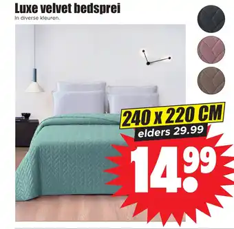 Dirk Luxe velvet bedsprei 240 x 220 cm aanbieding