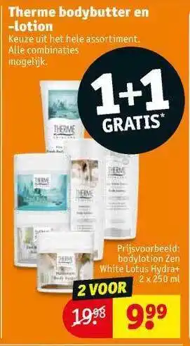 Kruidvat Therme bodybutter en -lotion 2x250 ml aanbieding