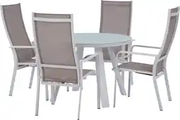 Intratuin Intratuin 4-zits diningset Levi standenstoel wit aanbieding