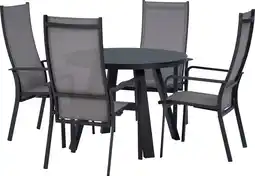 Intratuin Intratuin 4-zits diningset Levi standenstoel antraciet aanbieding