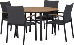 Intratuin Intratuin 4-zits diningset Flore naturel met Jip grijs aanbieding