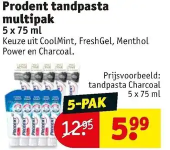 Kruidvat Prodent tandpasta 5*75ml aanbieding