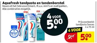 Kruidvat Aquafresh tandpasta of tandenborstel aanbieding