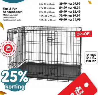 Jumper Fins & Fur hondenbench 63 x 44 x 50 cm aanbieding