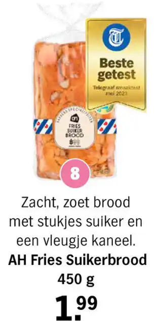 Albert Heijn Fries Suikerbrood 450 g aanbieding