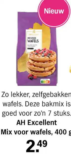 Albert Heijn Excellent Mix voor wafels, 400 g aanbieding