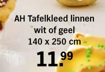 Albert Heijn Tafelkleed linnen wit of geel 140 x 250 cm aanbieding