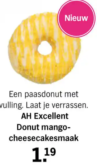 Albert Heijn Excellent Donut mango cheesecake smaak aanbieding