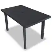 Blokker vidaXL Tuintafel 126x76x72 cm kunststof antraciet aanbieding