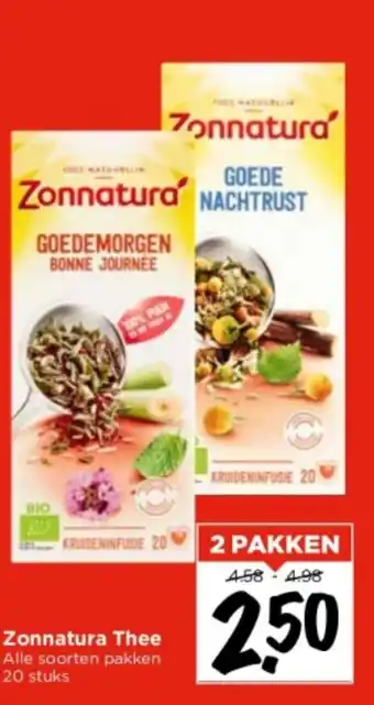 Vomar Voordeelmarkt Zonnatura Thee  20 stuks aanbieding