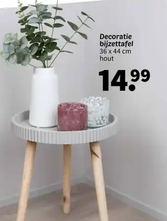 Wibra Decoratie bijzettafel 36 x 44 cm hout aanbieding