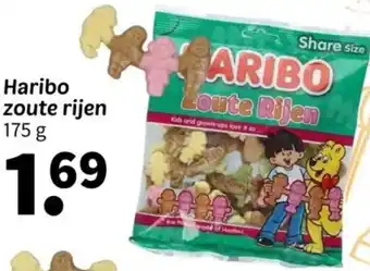 Wibra Haribo zoute rijen 175 g aanbieding