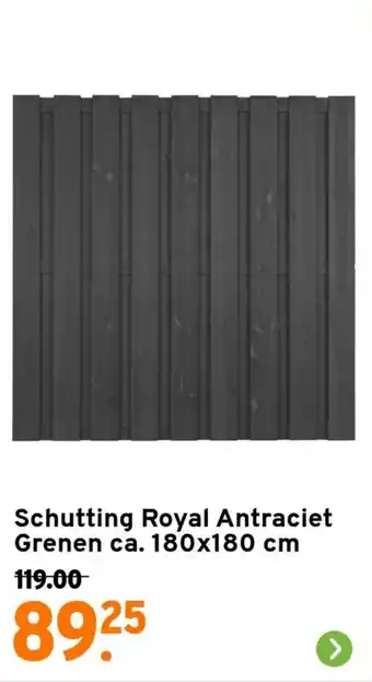 GAMMA Schutting Royal Antraciet Grenen ca. 180x180 cm aanbieding