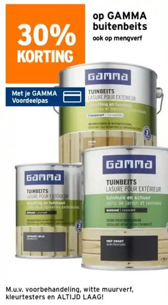 GAMMA op buitenbeits ook op mengverf aanbieding