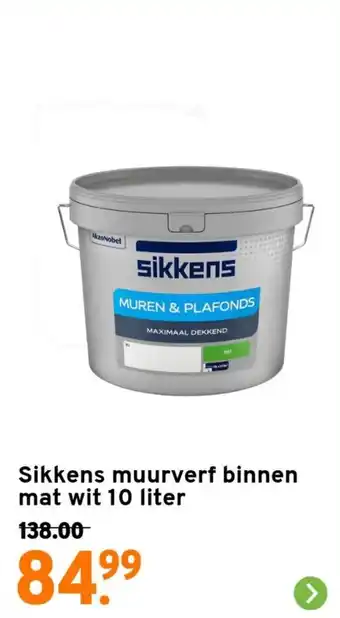 GAMMA Sikkens muurverf binnen mat wit 10 liter aanbieding