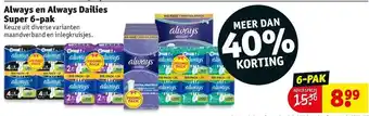 Kruidvat Always en Always Dailes 6-pack aanbieding