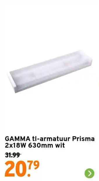 GAMMA Tl-armatuur Prisma 2x18W 630mm wit aanbieding