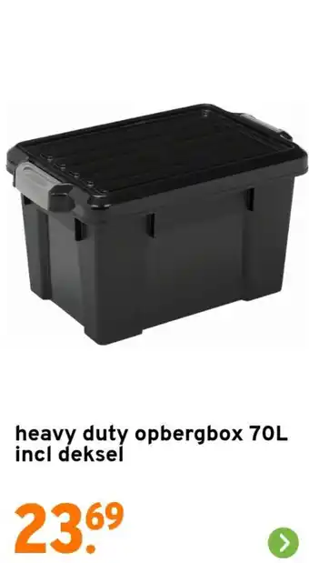 GAMMA heavy duty opbergbox 70L incl deksel aanbieding