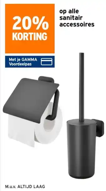 GAMMA op alle sanitair accessoires aanbieding