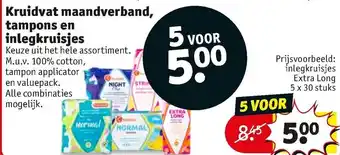 Kruidvat Kruidvat Maandverband, tampons en inlegkruisjes aanbieding