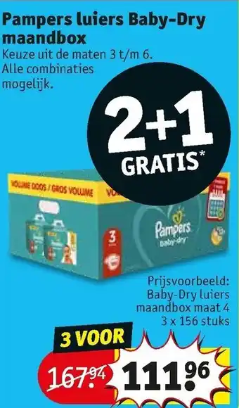 Kruidvat Pampers Luiers Baby-Dry maandbox maat 3/6 aanbieding